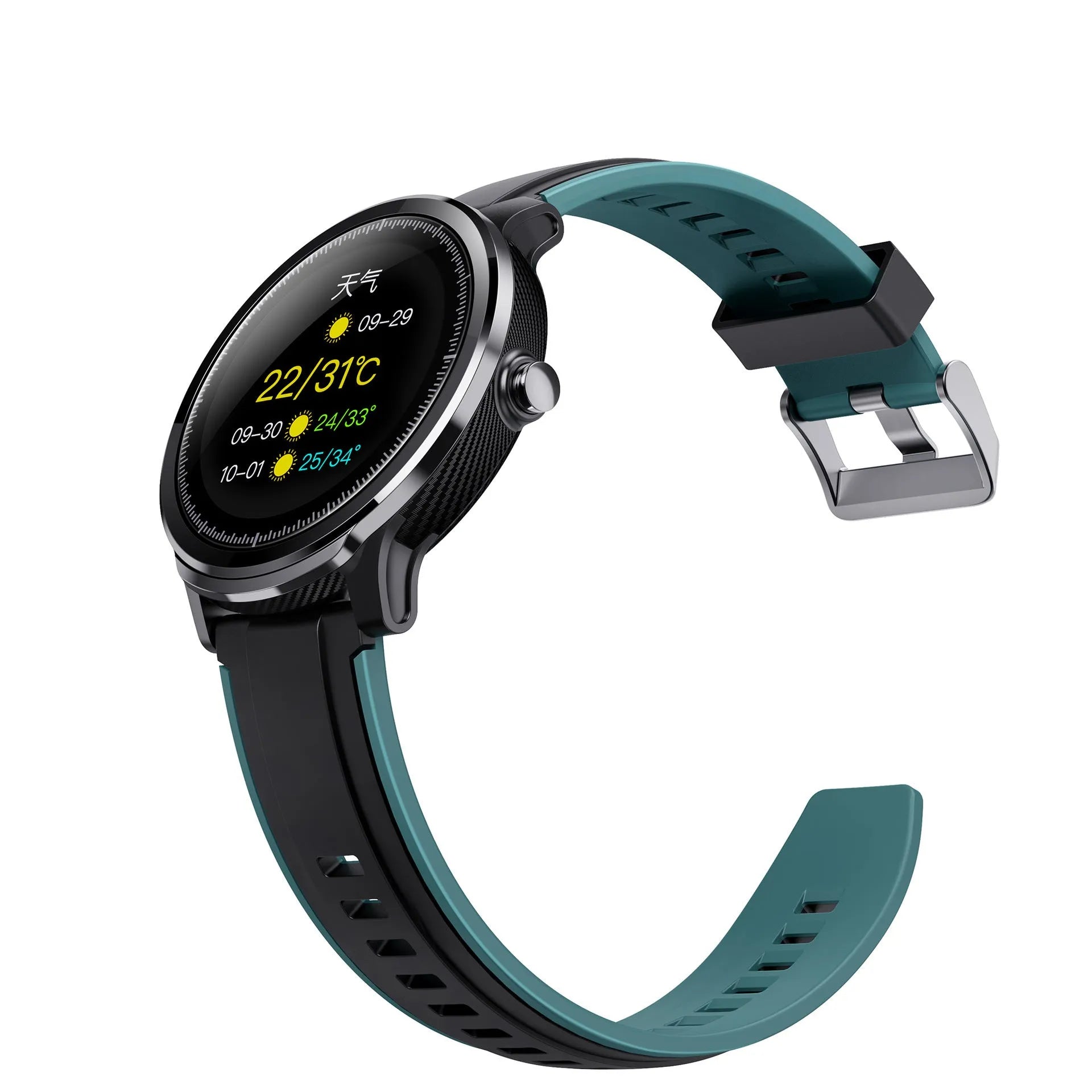 Kospet PROBE smart watch with 1.3 inch touch screen and silicone wristband in green colour