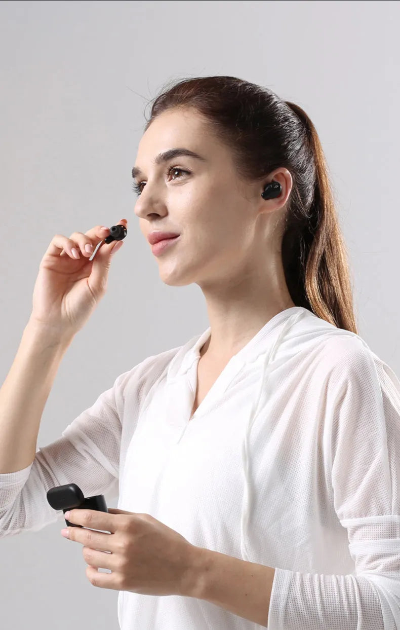 Waterproof true wireless Bluetooth sports headphones in white or black colours