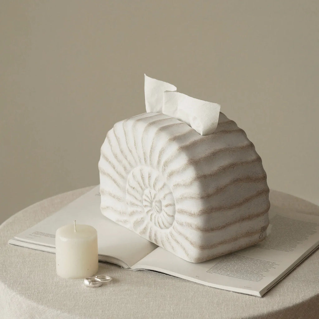 Resin conch ramble tissue box decorative cover for plastic tissue boxes