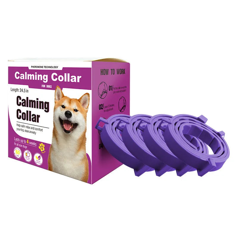 Adjustable soothing collar for cats and dogs in orange calm collar dog model 63.5cm with colour matching design