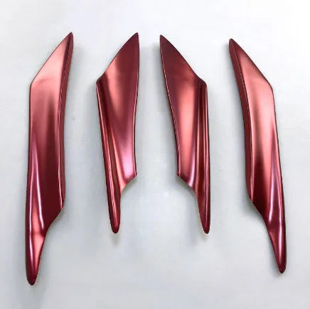 Four-piece carbon fibre look ABS bumper blade kit for automotive front bumper aerodynamic modification