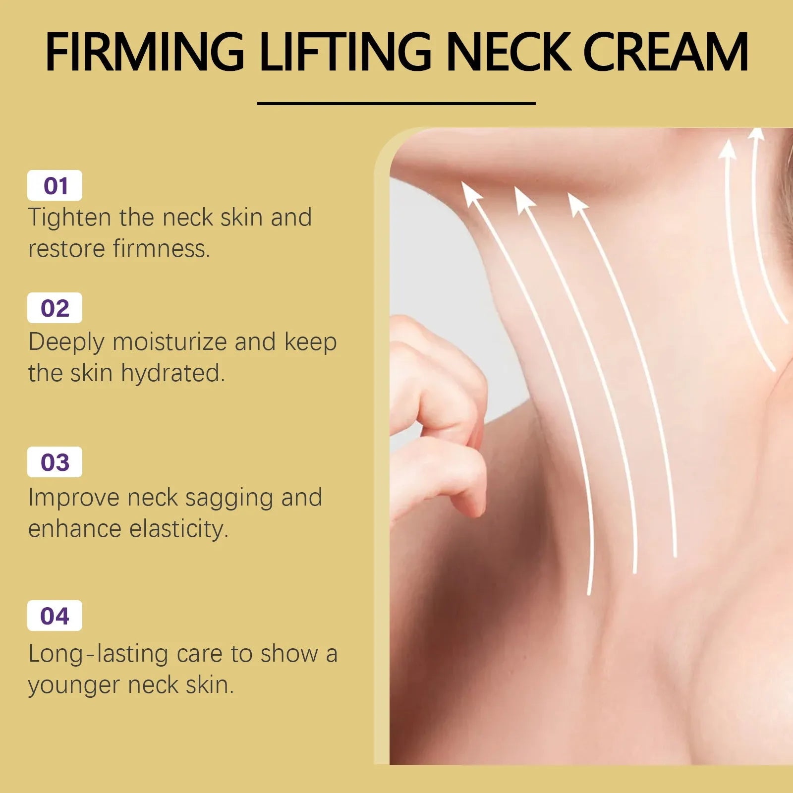 Tightening roller cream for neck lines with roller tool, 120g jar, product size 8.6 x 17.5cm