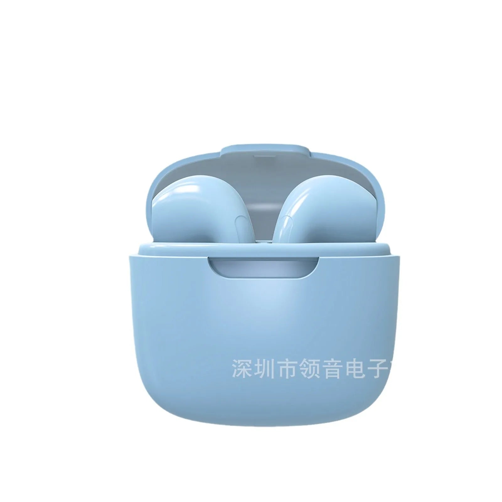 Creative design macaron wireless Bluetooth earphones in white, pink, and black plastic finish