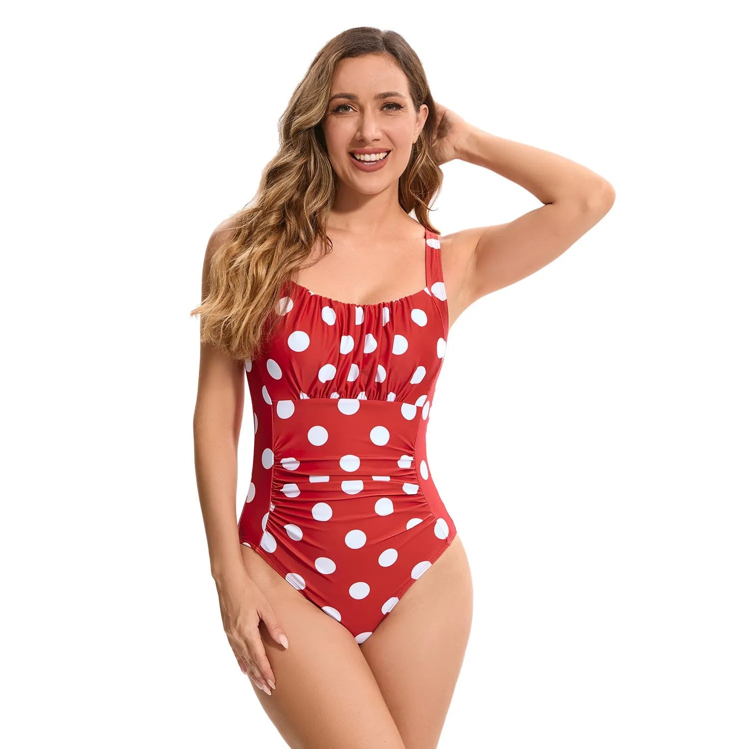 Women's one-piece multicolor printed polyester swimsuit with leopard print pattern, sizes S to XXL