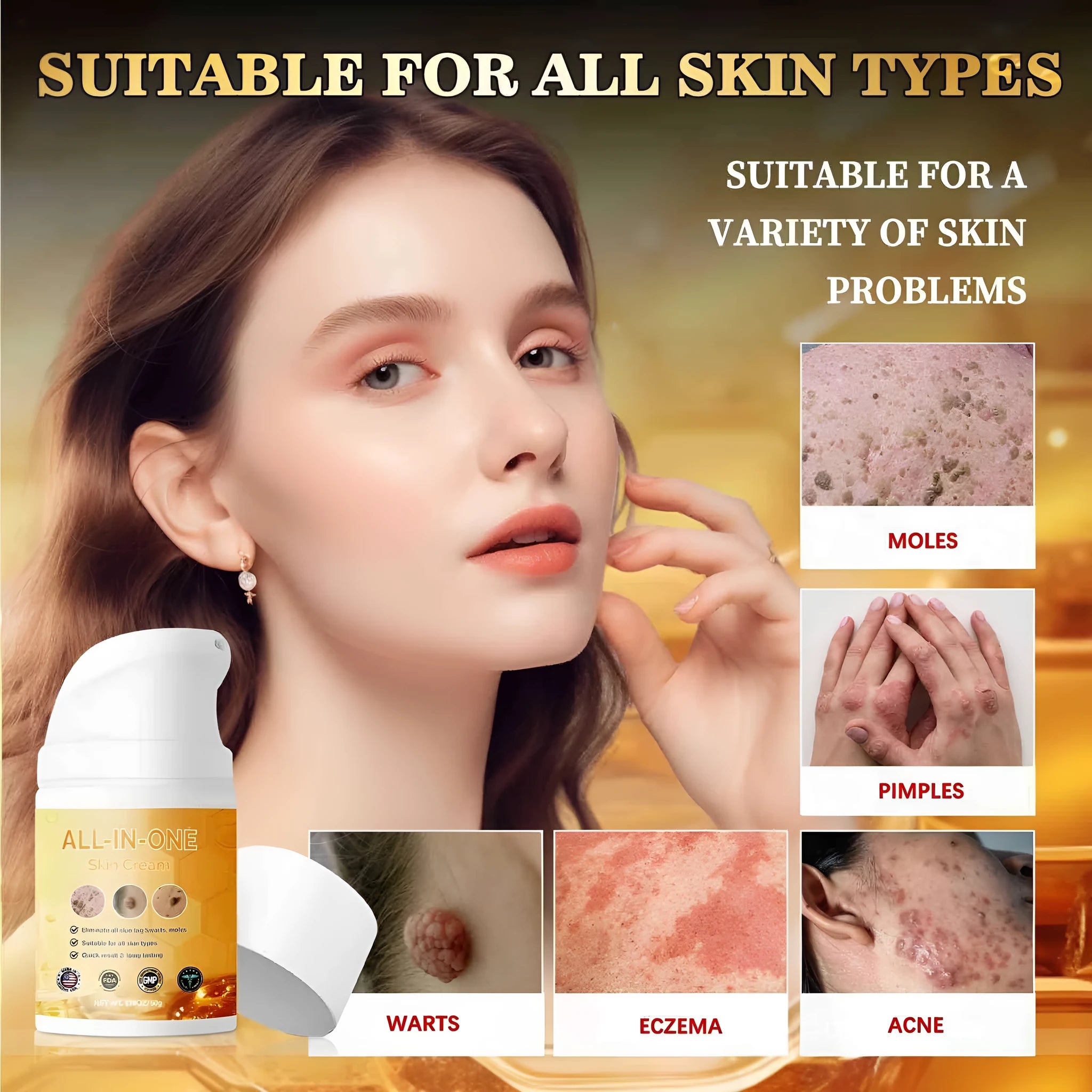 50ml bottle of non-standard neck cleaning cream for skin care.