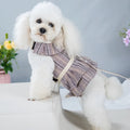 Pet chest harness vest with attached walking rope in milk white or purple colour options