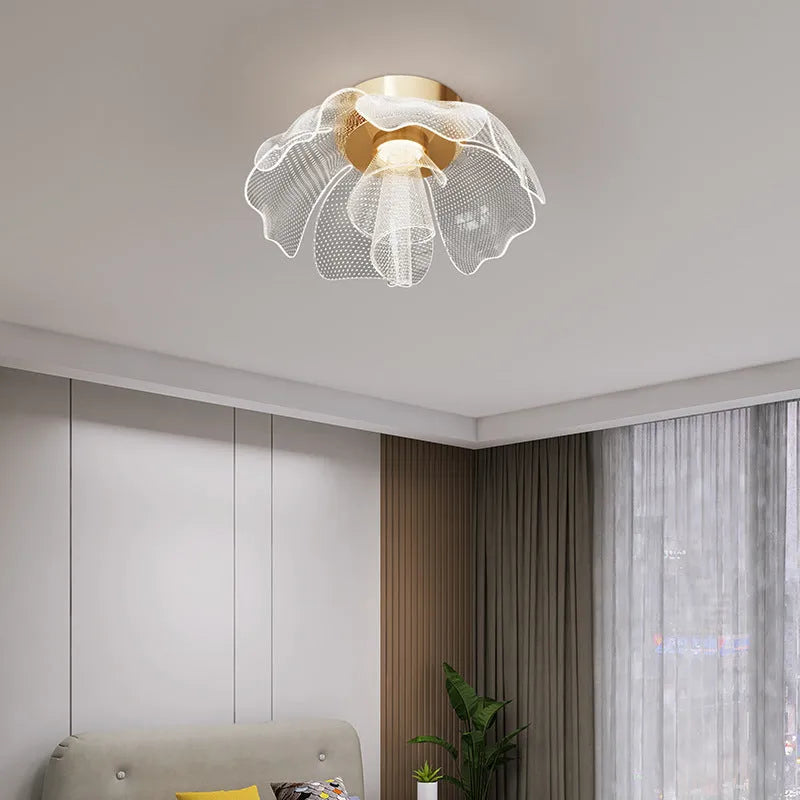55cm flower acrylic ceiling light with white lampshade and iron frame for bedroom