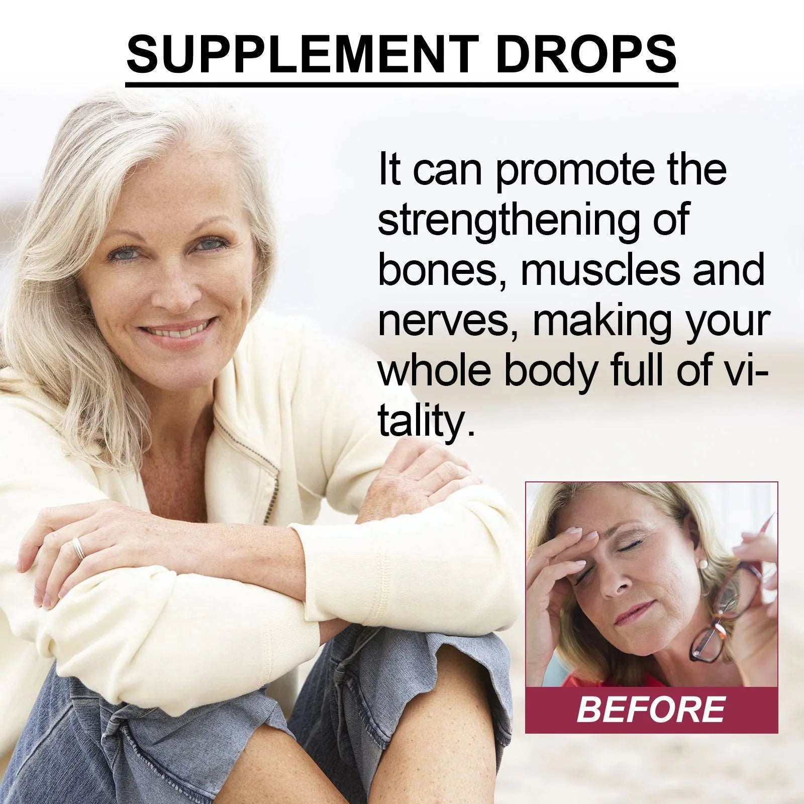 Googeer Body Care Drops supplement bottle, 30ml net content, liquid vitality formula.