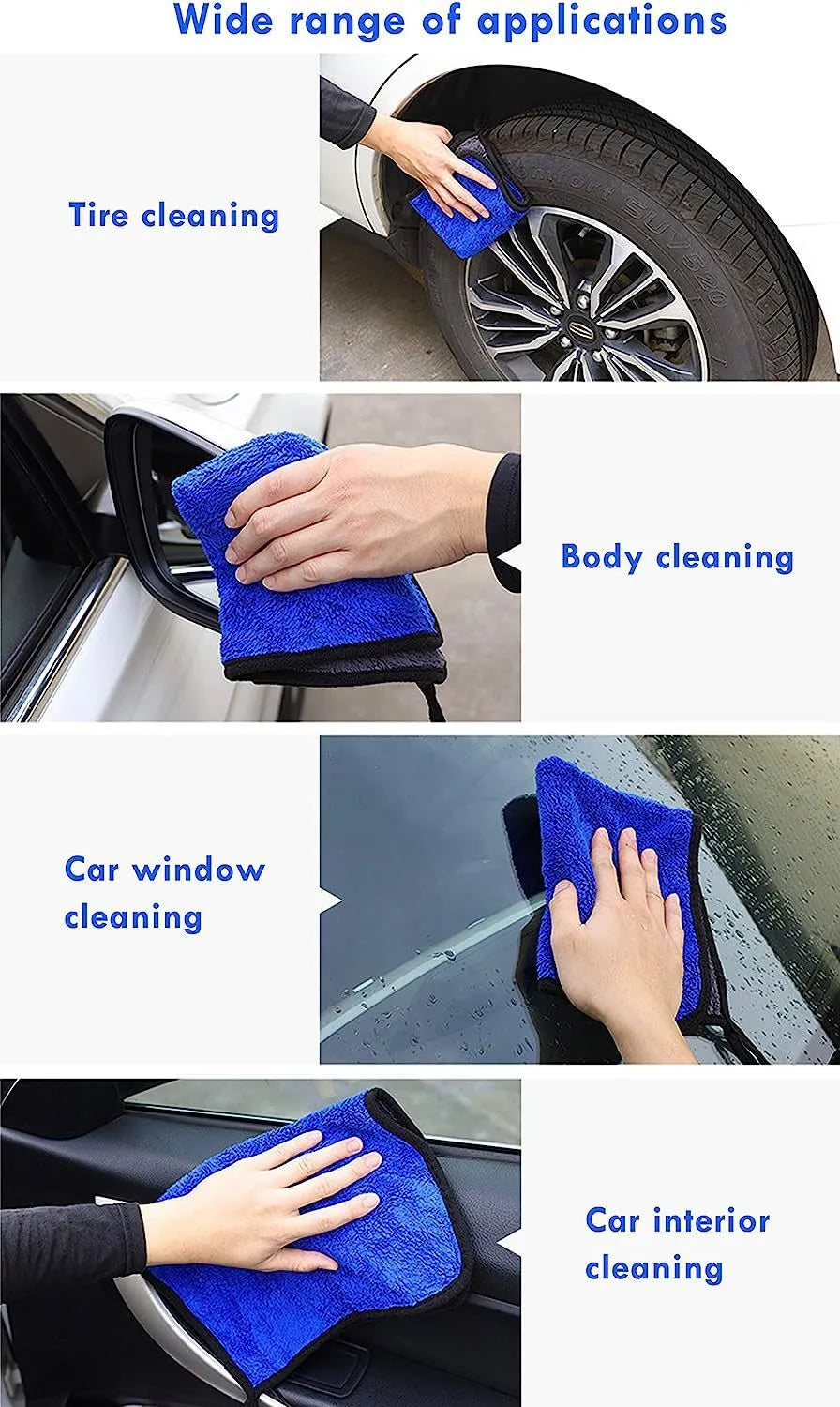 Car dust collector with retractable handle and 5-piece microfiber brush set for car and home cleaning