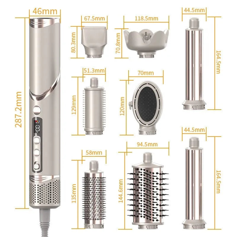 High-speed hot air automatic roll folding electric hair dryer in Champagne Gold with folding handle
