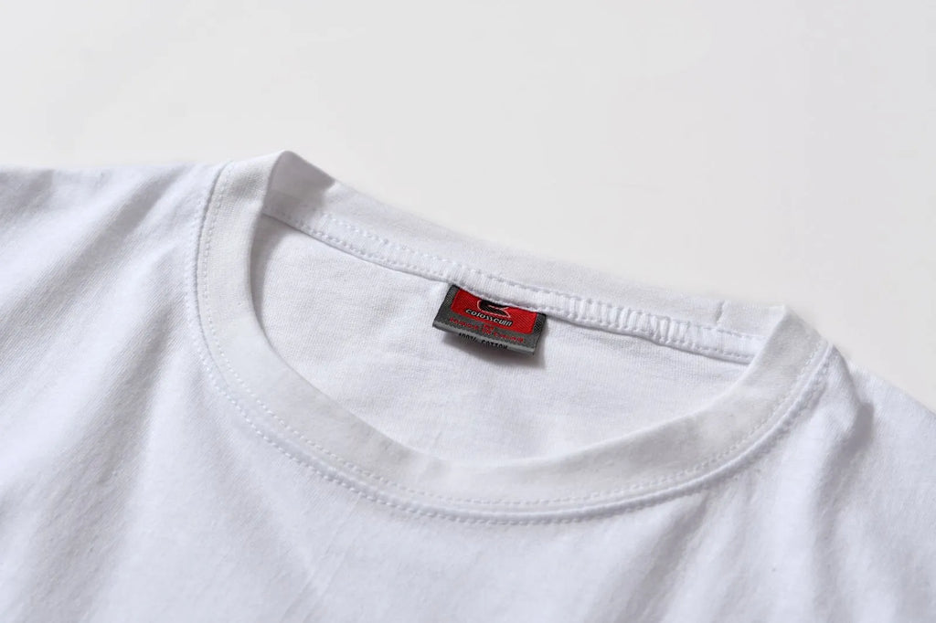 White cotton t-shirt overalls with round neck and short sleeves for teenage summer wear