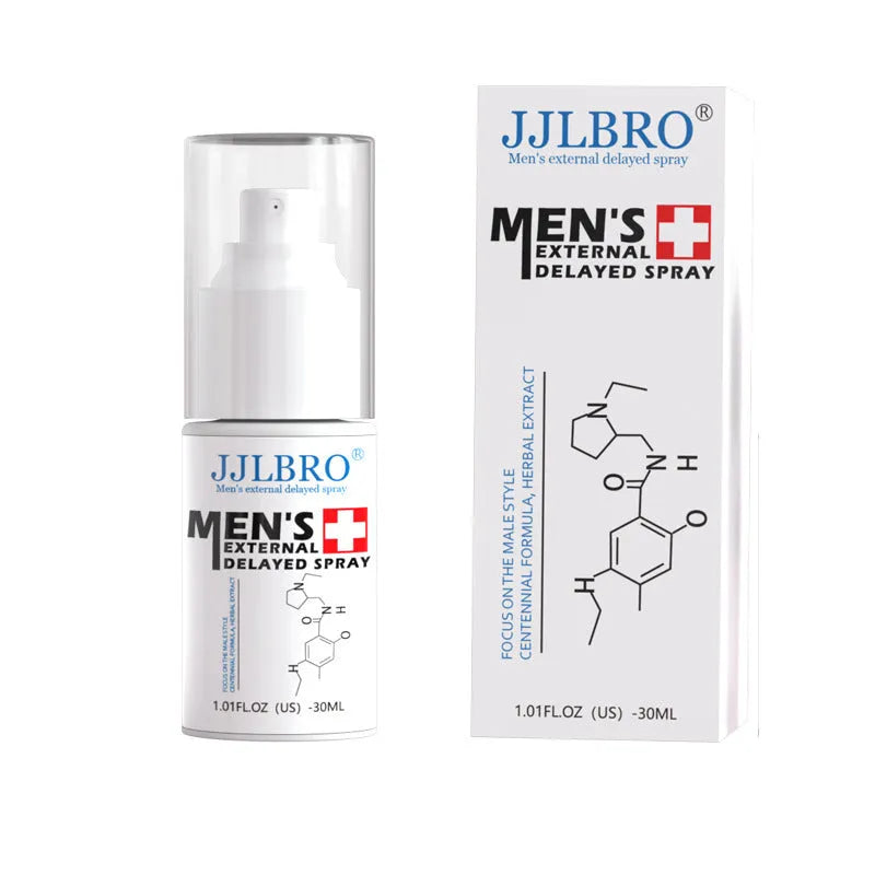 JJLBRO white 30ml delay spray bottle with plant extract formulation for sexual time control