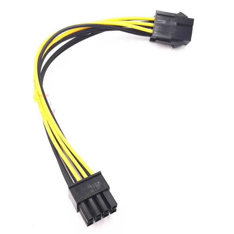 Black 6-pin to 8-pin graphics card power extension cable showing 20cm length and connector details