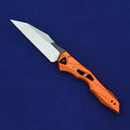 Black folding fruit knife with D2 steel blade and aluminium handle fully extended to 19cm
