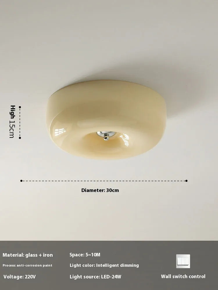 American-style cream coloured bedroom ceiling lamp with three-light colours and 40cm diameter.