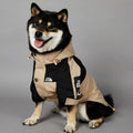 Khaki polyester dog shell jacket for medium to large breed dogs