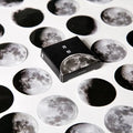 Black moon phase and planet sticker set with 45 pieces for hand account decoration
