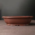 Handcrafted purple clay bonsai basin in classical Chinese style measuring 25×20×7cm