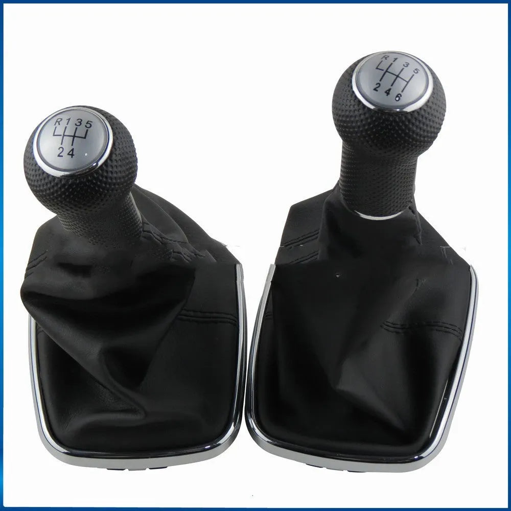 Silver and black 6-speed manual gear shift knob for Volkswagen Mk4 models
