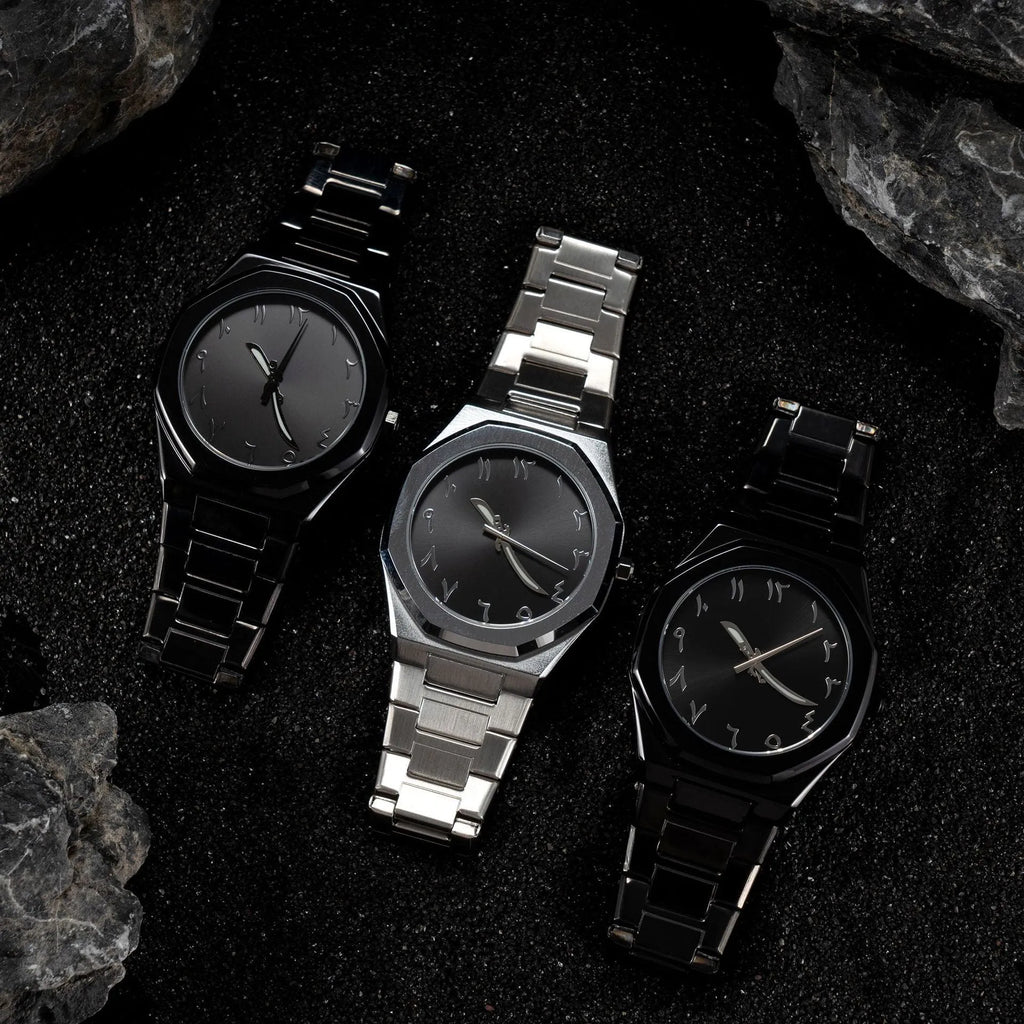 Men's business casual watch with steel belt and quartz movement in 10mm thickness