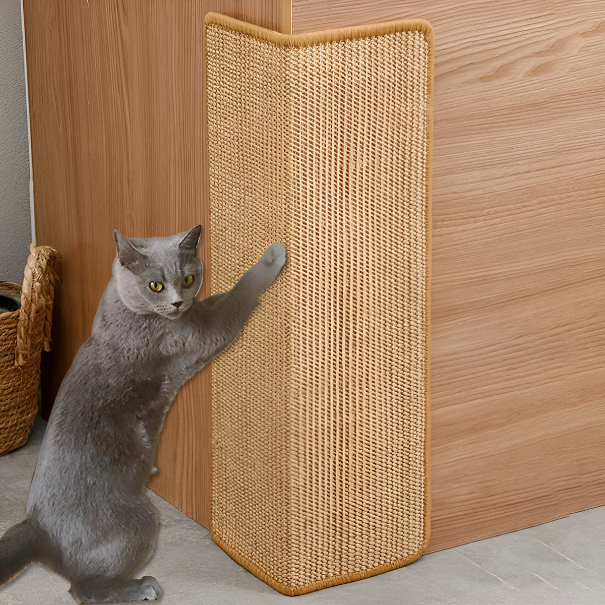 Jianma corner cat scratch board, 18 x 60 cm, wear-resistant cloth vertical sticker, ginger yellow or dark gray