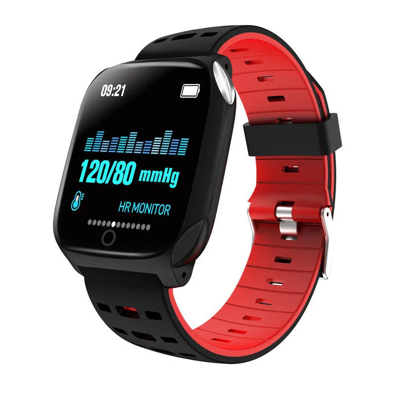 F16 smart watch with ECG, blood pressure, and heart rate monitoring on wrist