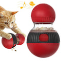 Colourful plastic rotating cat toy with a super ball and sound mechanism