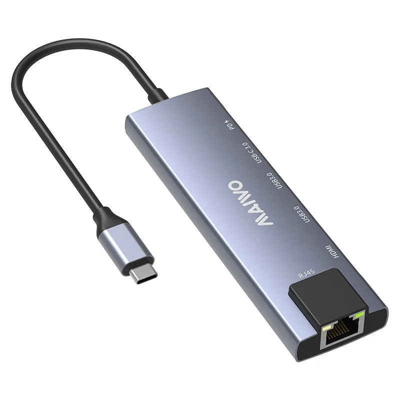 Aluminium Steam Deck docking station with HDMI, Ethernet, and USB ports on a 15cm cable.
