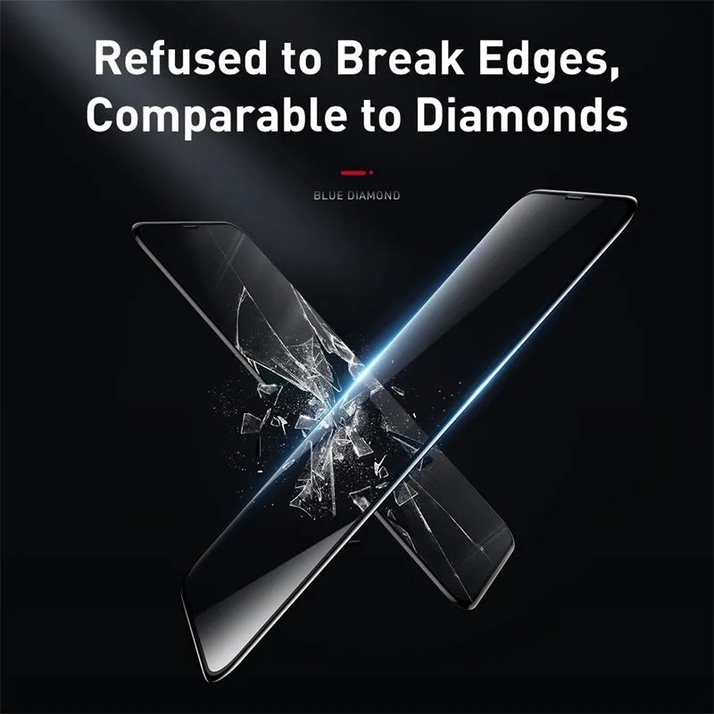 0.23mm curved tempered glass screen protector in black for iPhone X XS 11 Pro 5.8 inches, with non-broken edge and film artifact