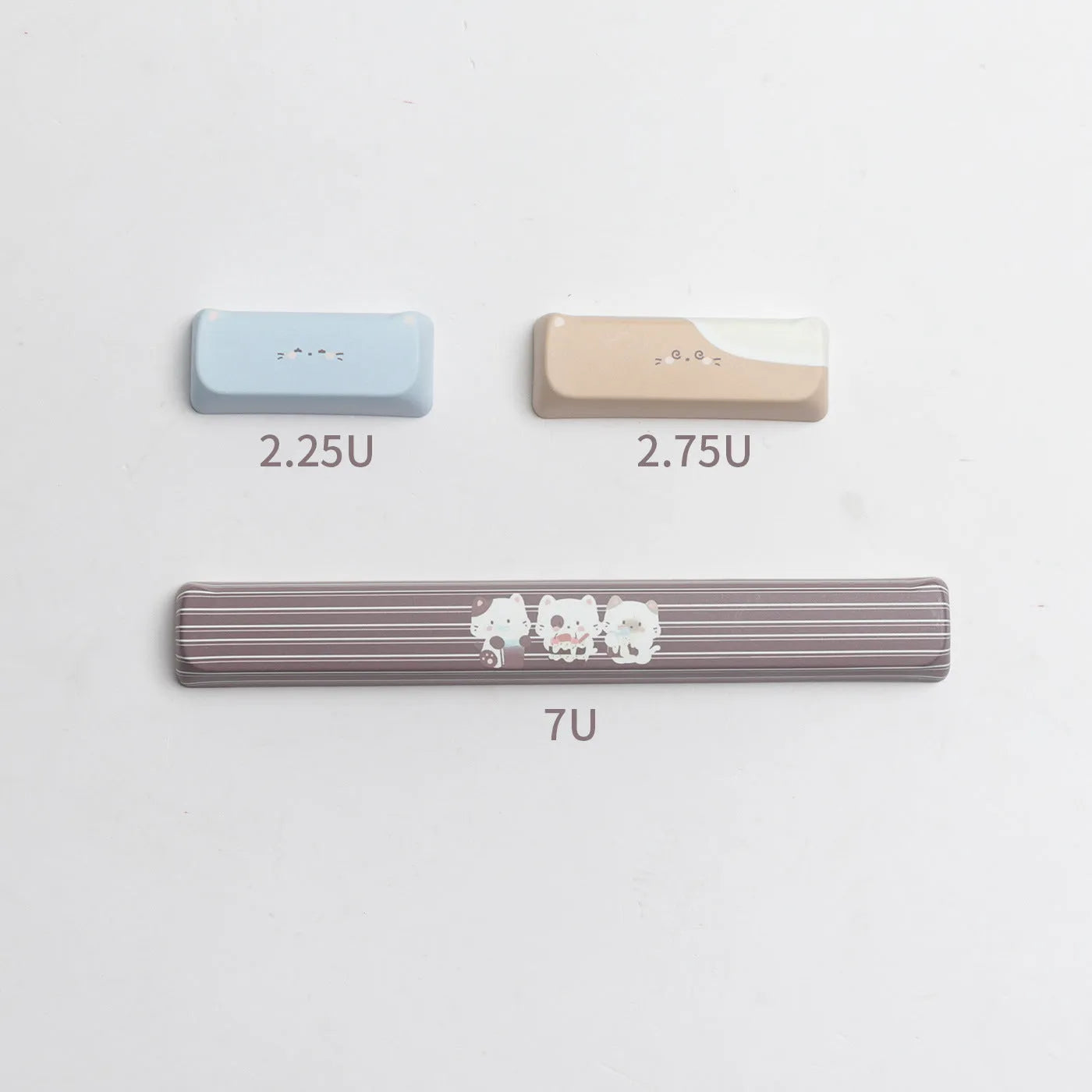 High Sea Salt Cat themed PBT keycap set showing 26 keys and optional 7u space bar supplement