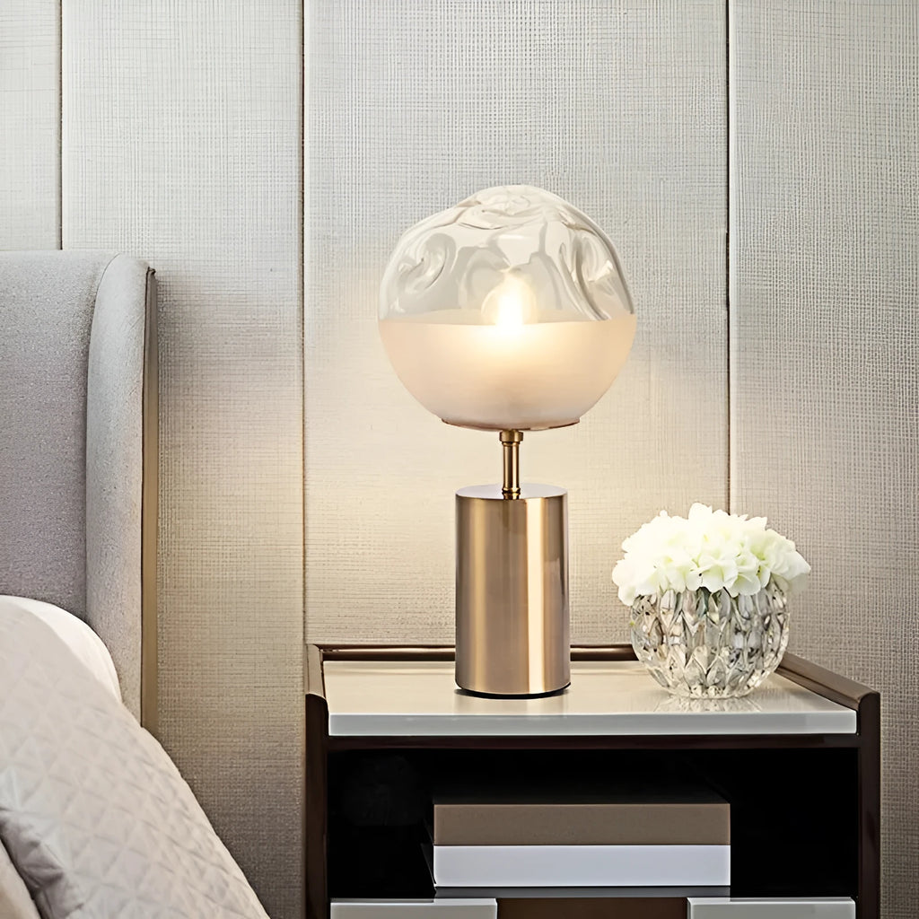 Modern simplicity decorative lamp with metal holder and glass body, 40x20cm, for living room or study