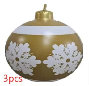 60cm diameter PVC inflatable Christmas ball decoration in various colour patterns
