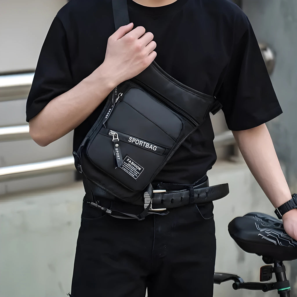 Men's waterproof nylon cycling leg bag in multiple colours for sports and outdoor use