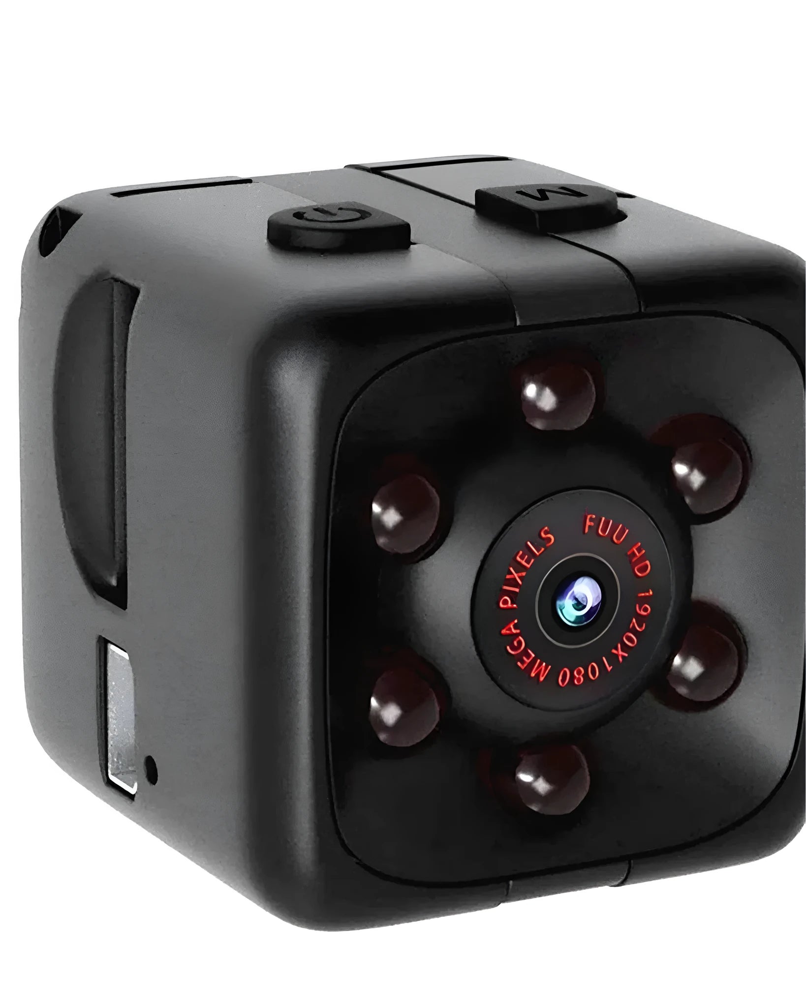 Black mini dashcam with USB cable for 1080P recording and infrared night vision