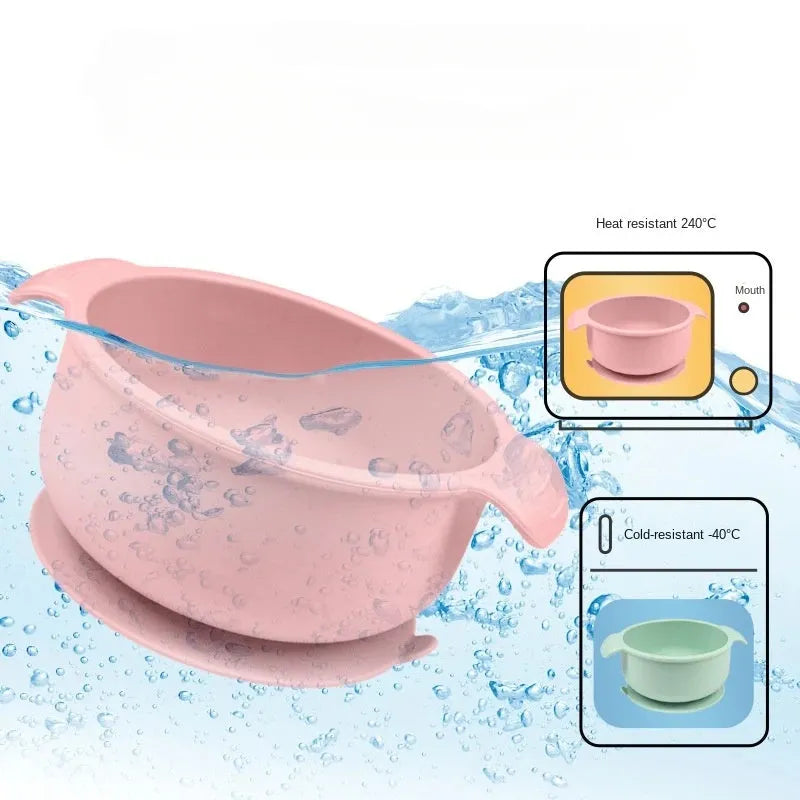 Silicone pet bowl with suction cups on base in blue colour for dogs and cats