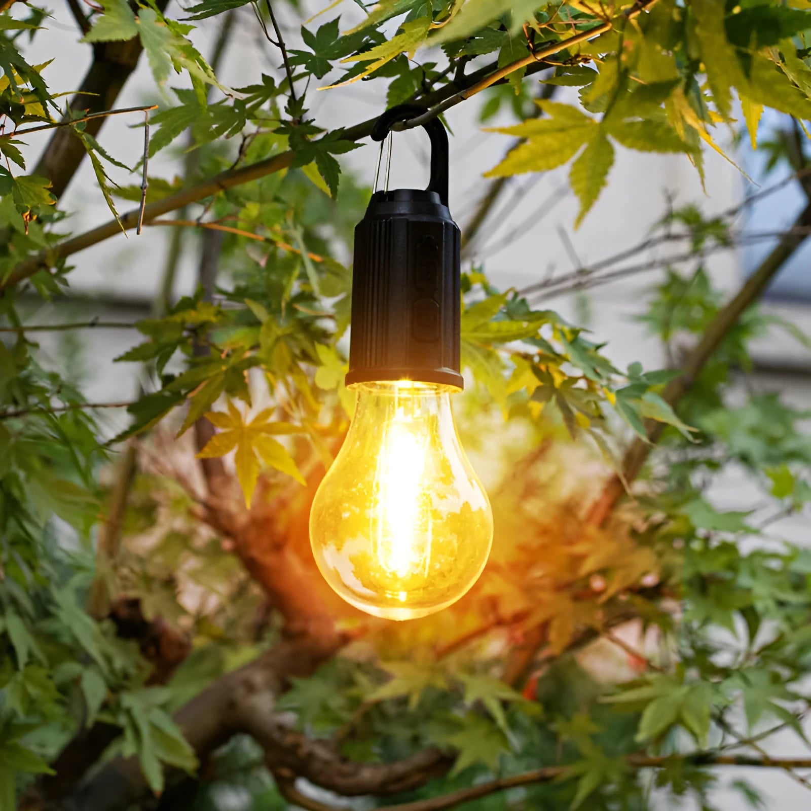 Five solar lantern bulbs with warm LED lights for outdoor garden lighting