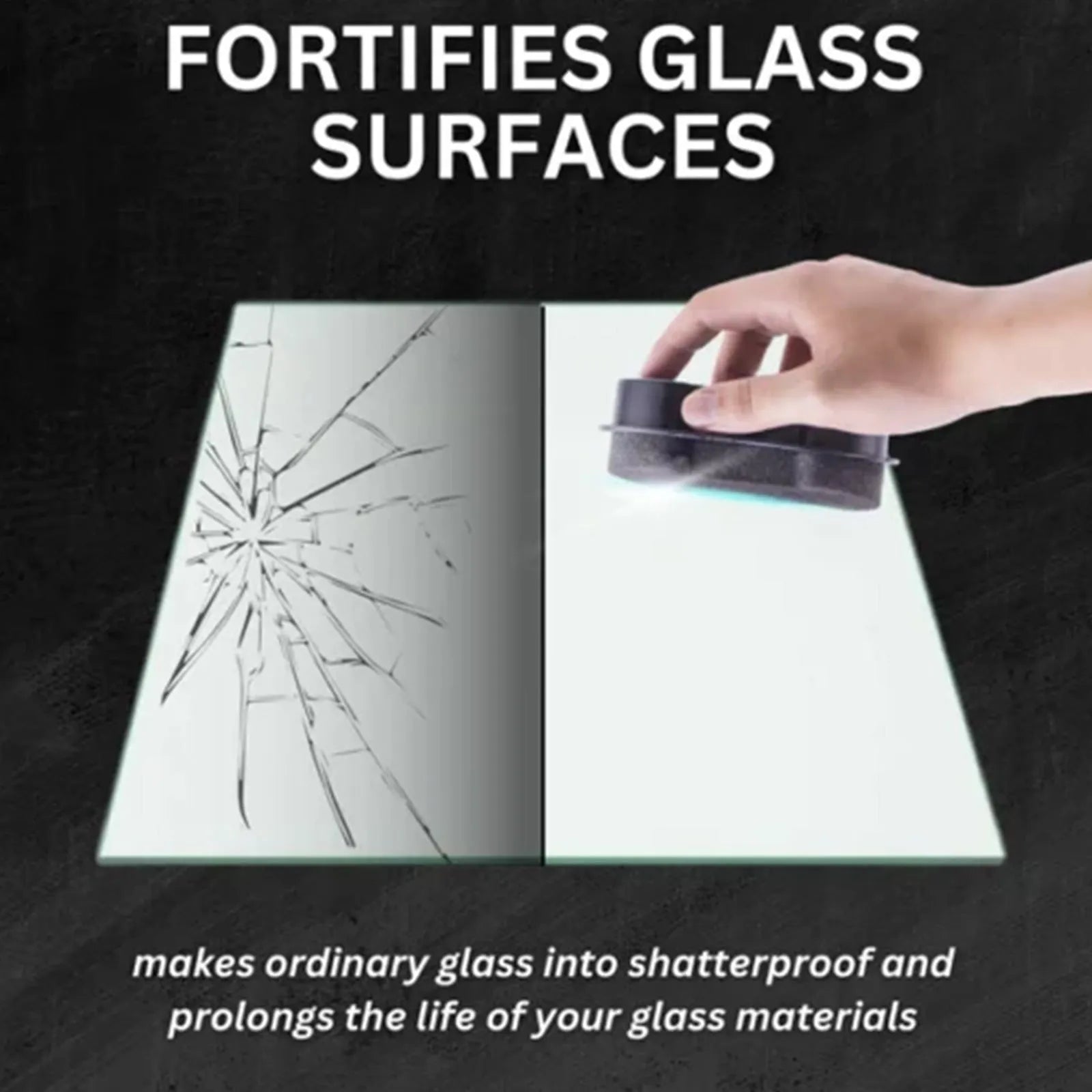 Car cleaning sponge for windshields and glass windows with hydrophobic properties