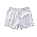 Men's plus size beach shorts in black, loose straight leg cut, mid waist, polyester blend.