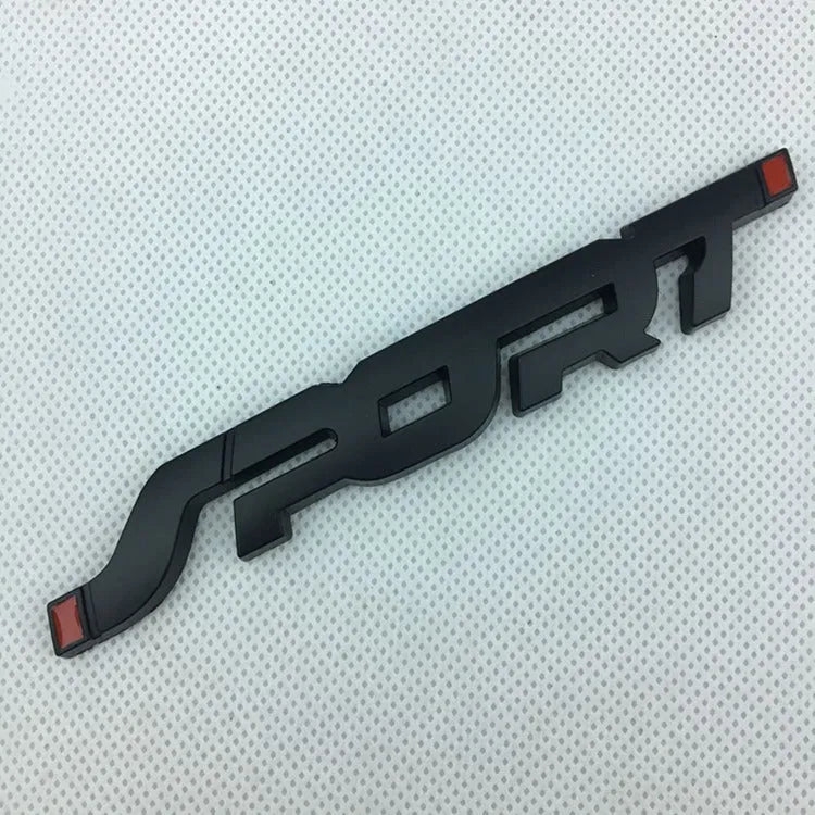 Silver metal car sticker with 3D effect for sports car exterior decoration