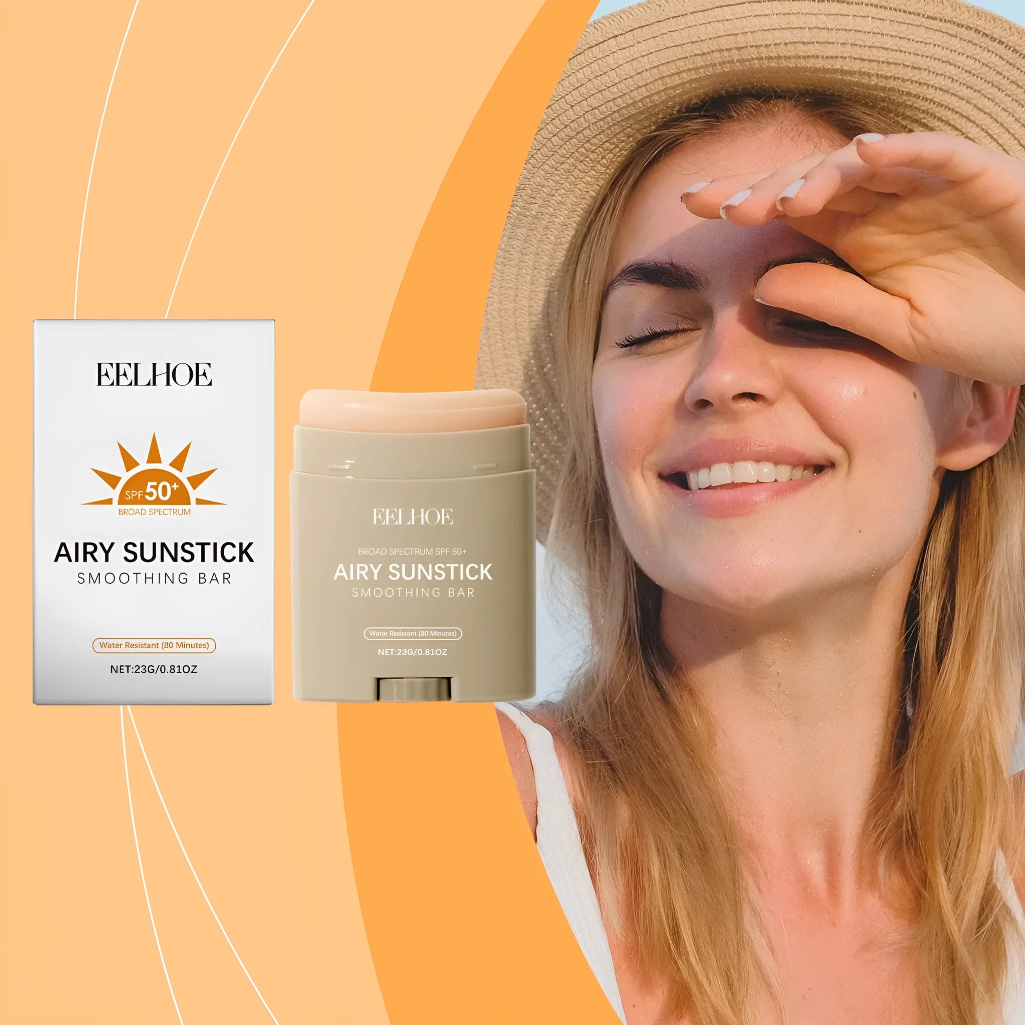 23g sunscreen stick with non-oily formula containing ceramide NP and titanium dioxide for face and body protection