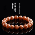 Natural old mine rhodochrosite round beads bracelet with 6mm or 8mm manganese spar beads