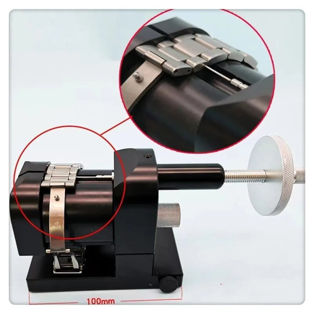 Steel watch strap removal machine tool for professional and DIY watch repair with alloy construction
