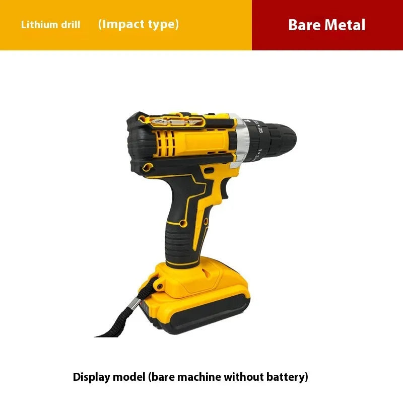 Brushed impact drill with lithium battery, two-speed control, and impact function for industrial use