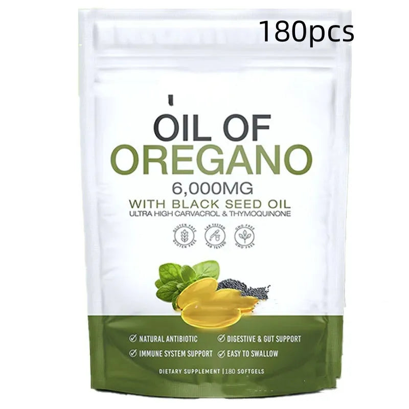 Black seed oil olive oil capsules in softgel form, available in 60 or 180 piece packs