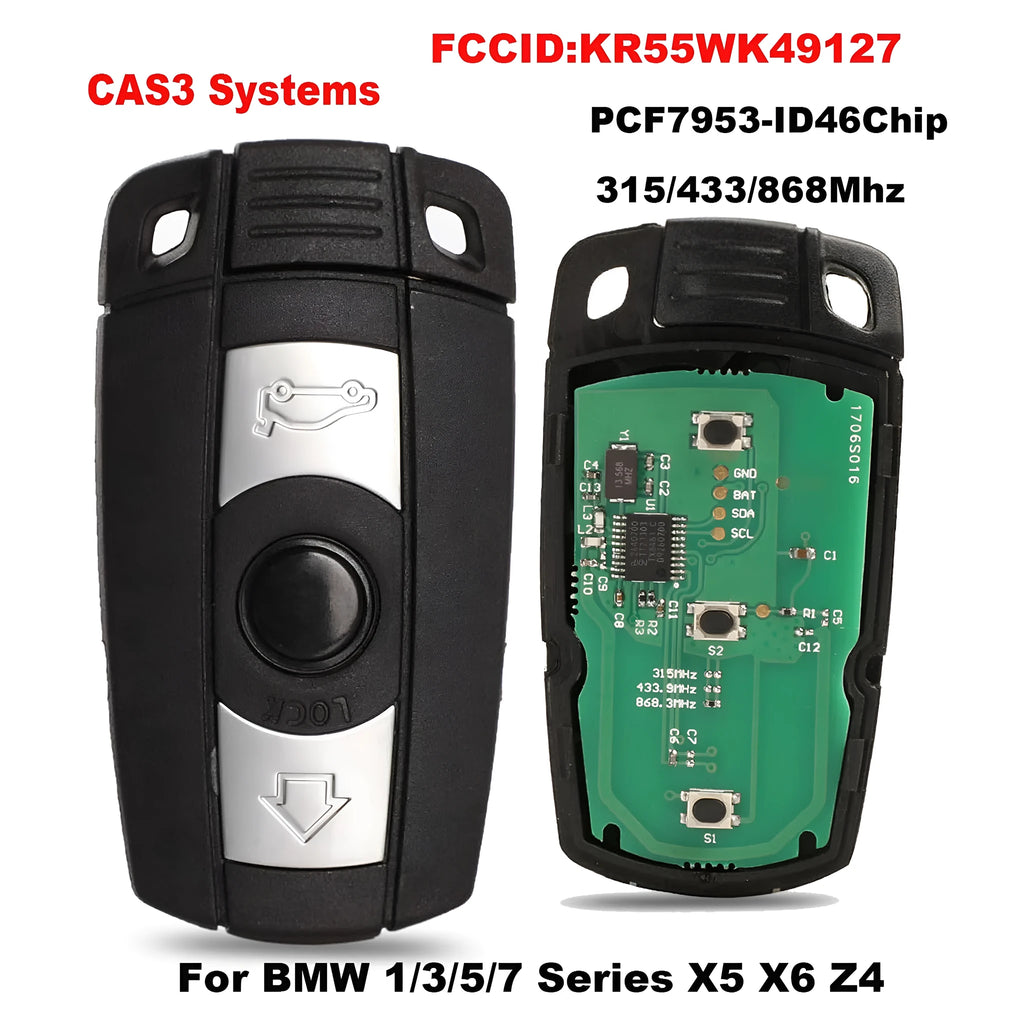 BMW HU92 semi-intelligent three-button remote car key fob