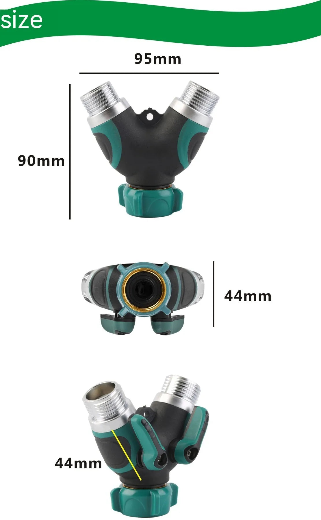 Zinc copper alloy garden ball valve diverter with 6 connection points