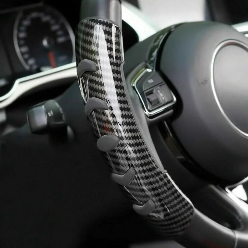 Carbon fibre black fibre anti-skid sleeve for a 38cm steering wheel.