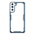 Samsung Galaxy S22+ Natural Color Pro transparent soft TPU phone case in blue colour back view