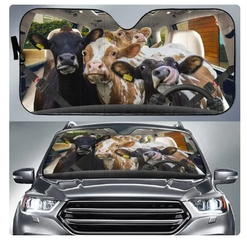 Aluminium foil car sun shield for front windscreen with telescopic fitting