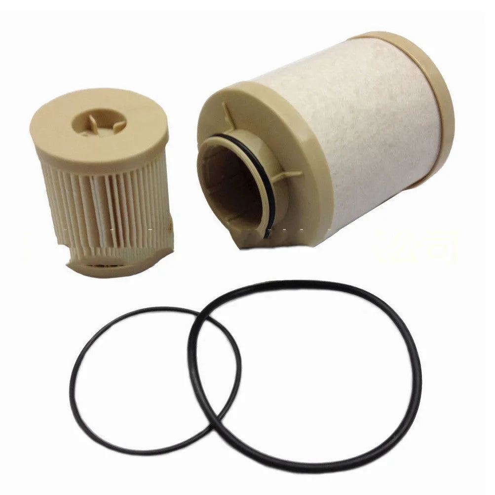 FD4616 diesel fuel filter for Ford trucks, 106mm tall with silver metal housing